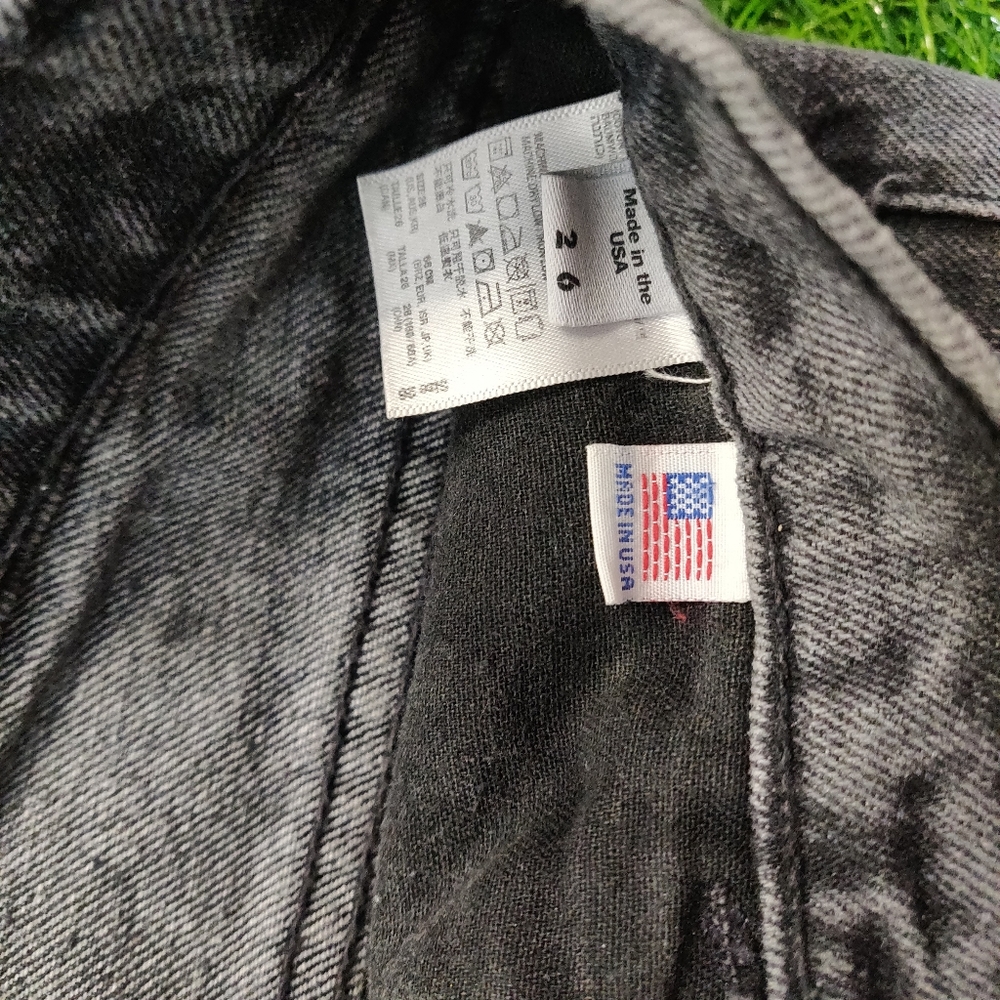 AMERICAN APPAREL HIGH WAIST DENIM SHORTS - Picture 3 of 8